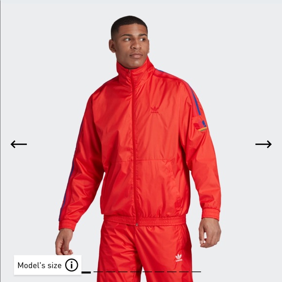 Adidas Originals Unisex Adicolor 3D Trefoil 3-Stripes Track Jacket in Active Red - Picture 2 of 15